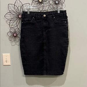Black Denim Pencil Skirt